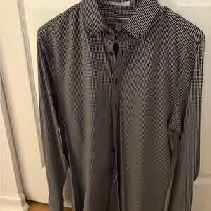 Express Black and White Checkered Men's Shirt -  Size M